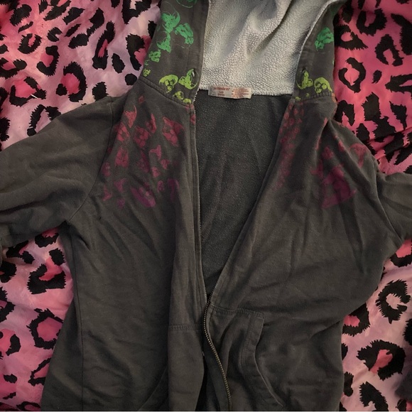 rainbow skull graphic jacket early 2000s 2010 - Picture 2 of 4